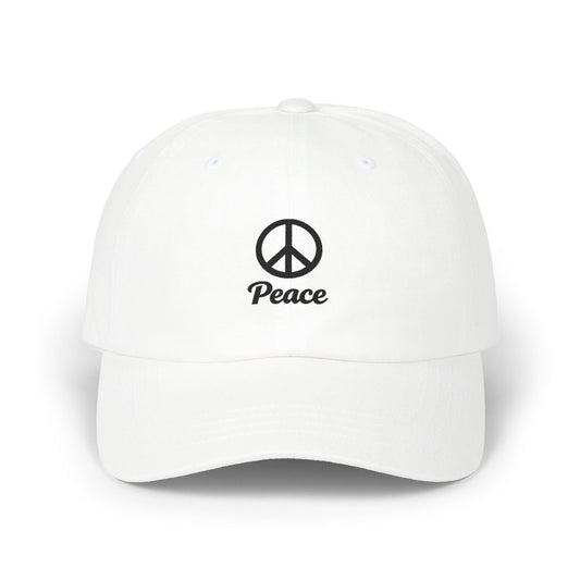 Dad Cap - Peace Symbol Embroidered Hat Printify