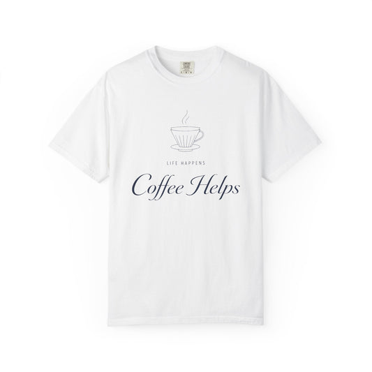 Coffee Helps T‑Shirt — Minimalist Coffee Lover Tee Printify
