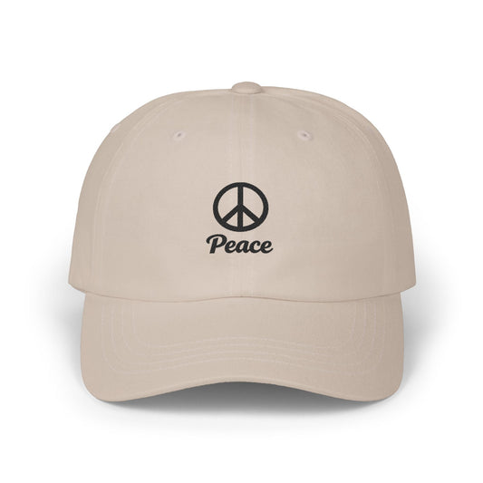 Dad Cap - Peace Symbol Embroidered Hat Printify