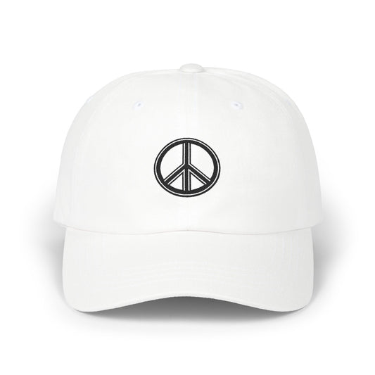 Peace Sign Dad Cap — Embroidered Minimalist Peace Symbol Hat