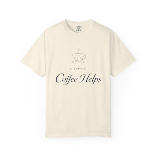Coffee Helps T‑Shirt — Minimalist Coffee Lover Tee Printify
